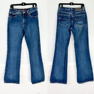 Vintage Express Jeans Extreme Flare Dark Midrise 100% Cotton Denim Sz 9/10 Long